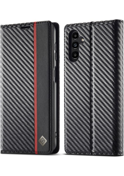 Samsung Galaxy S24 Fe 5g Için Karbon Fiber Deri Kılıf (Yurt Dışından)