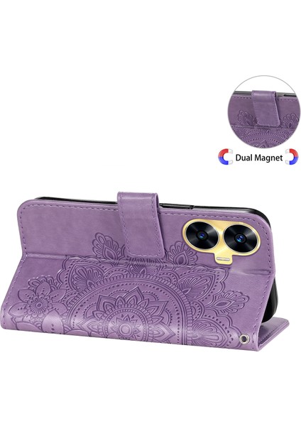 Realme C55 Için 7 Yapraklı Çiçek Deri Kılıf (Yurt Dışından) fırsatları
