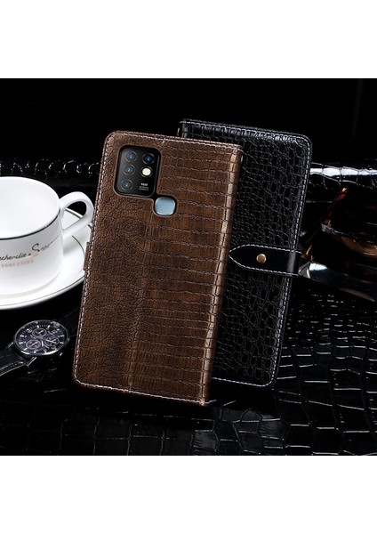 Infinix Hot 10 Için Idewei Timsah Dokulu Pu Kılıf (Yurt Dışından) modelleri