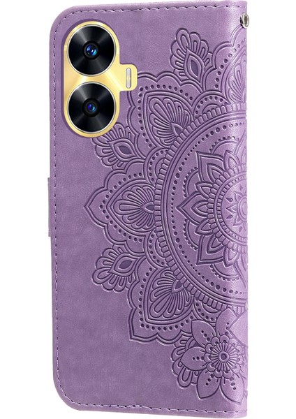 Realme C55 Için Yedi Yapraklı Pu Kılıf (Yurt Dışından) modelleri