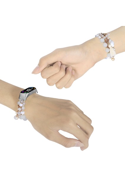 Xiaomi Mi Band 7 Için Yuvarlak Boncuklu Zincir Watch Band (Yurt Dışından) modelleri