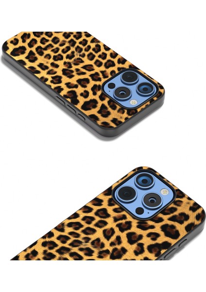 iPhone 15 Pro Için Siyah Kenarlı Leopar Kılıf (Yurt Dışından) fiyatları
