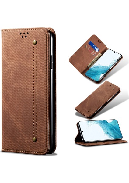 Samsung Galaxy S22 5g Için Denim Dokulu Deri Kılıf (Yurt Dışından)