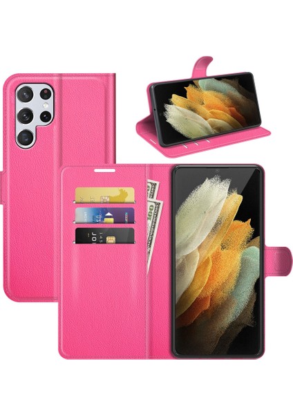 Samsung Galaxy S22 Ultra 5g Litchi Texture Flip Pu Kılıf Için (Yurt Dışından)