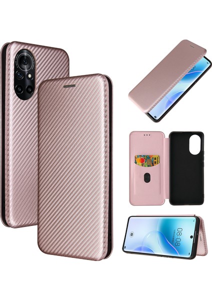 Huawei Nova 8 5g Karbon Fiber Manyetik Pu Kılıf Için (Yurt Dışından)