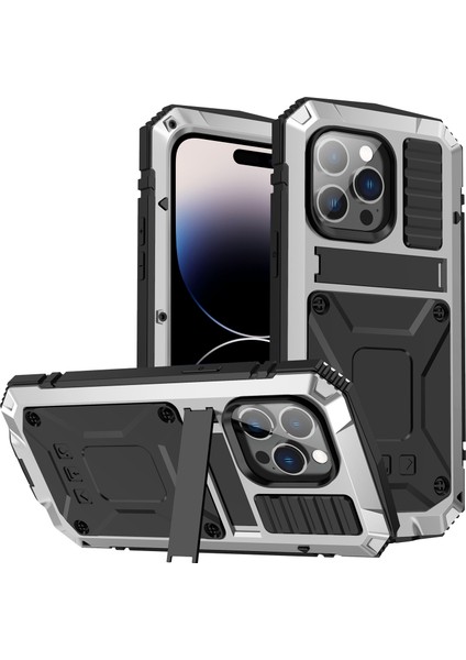 iPhone 14 Pro Için Metal + Silikon Koruyucu Kılıf (Yurt Dışından)