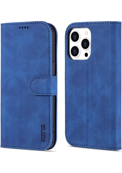 iPhone 14 Pro Max Için Skin Fe Buzağı Dokusu Pu Kılıf (Yurt Dışından)