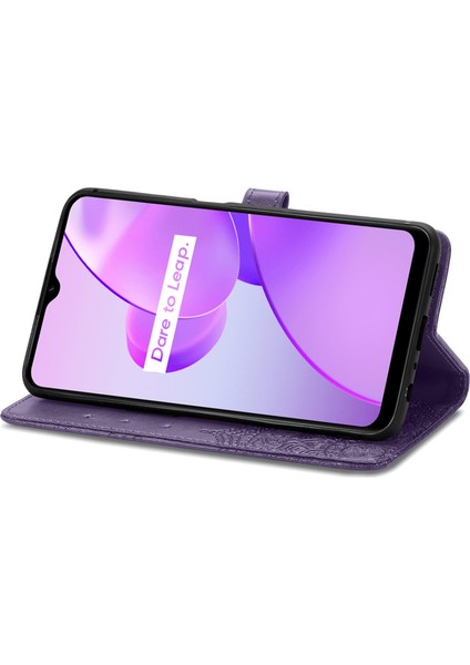 Oppo Realme C31 Için Mandala Çiçek Deri Kılıf (Yurt Dışından) fırsatları