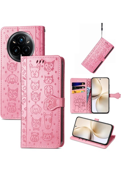 Realme 14 Pro+ Için Kedi ve Köpek Kabartmalı Kılıf (Yurt Dışından)