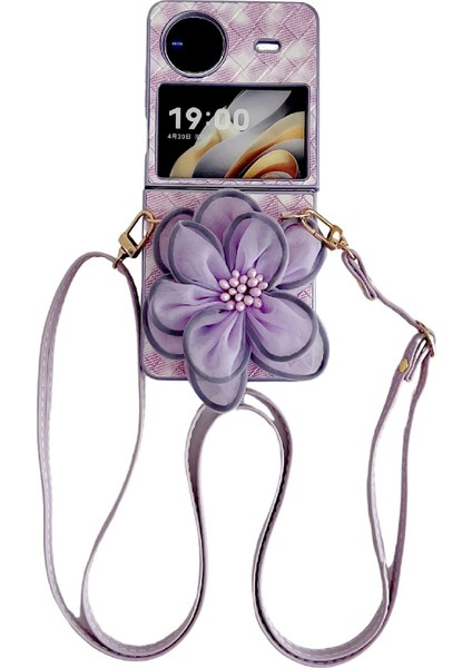 Vivo x Flip Için Renkli Dokuma Iplik Çiçek Kılıfı (Yurt Dışından)