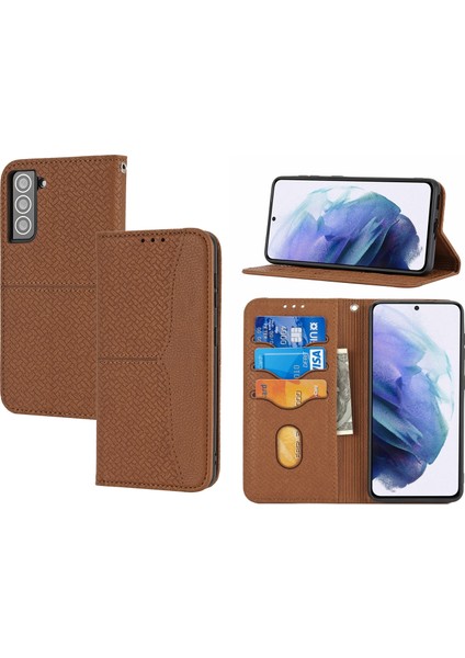 Samaung Galaxy S22 5g Için Dokuma Dokulu Telefon Pu Kılıf (Yurt Dışından)