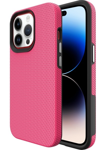 iPhone 14 Pro Için Üçgen Zırh Dokulu Telefon Kılıfı (Yurt Dışından)