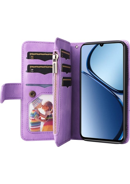 Realme C63 / C61 / Note 60 Için 9 Kartlı Fermuarlı Pu Telefon Kılıfı (Yurt Dışından) fırsatları