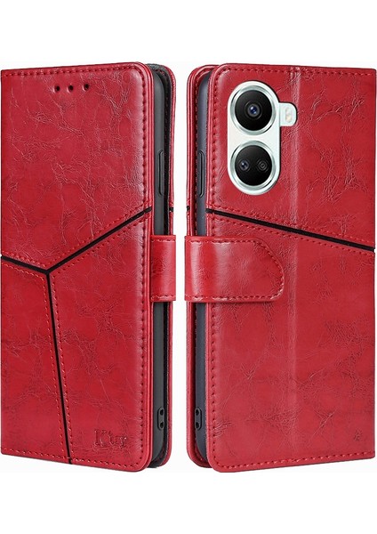 Huawei Nova 10 Se Için Geometrik Pu Kılıf (Yurt Dışından)