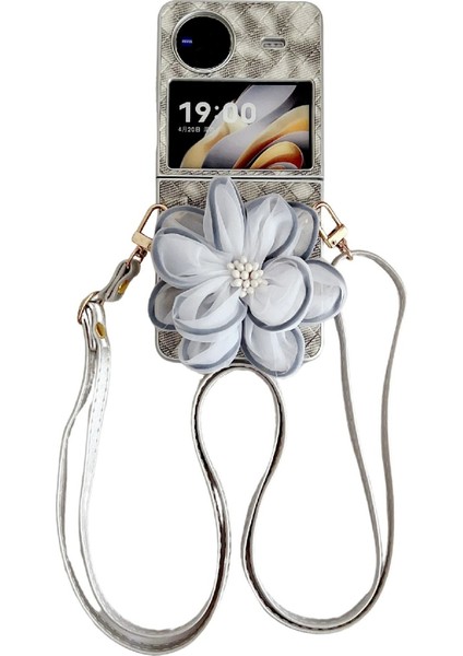 Vivo x Flip Için Renkli Dokuma Iplik Çiçek Kılıfı (Yurt Dışından)