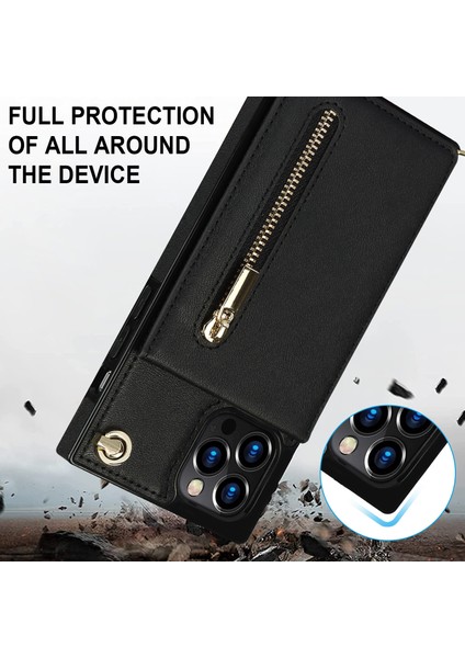 iPhone 14 Pro Max Için Çapraz Vücut Fermuarlı Telefon Kılıfı (Yurt Dışından) fiyatları