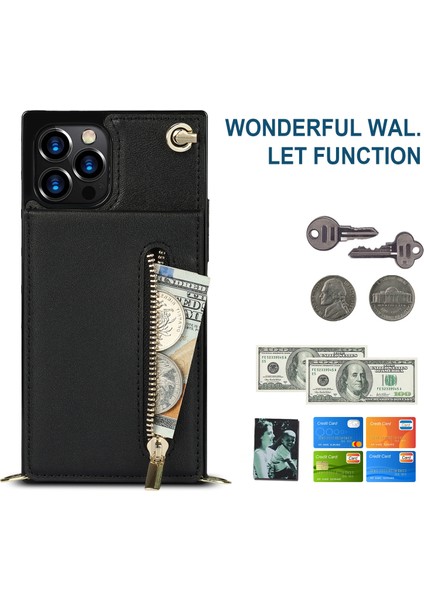 iPhone 14 Pro Max Için Çapraz Vücut Fermuarlı Telefon Kılıfı (Yurt Dışından) fırsatları