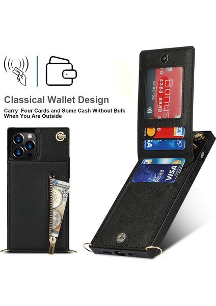 iPhone 14 Pro Max Için Çapraz Vücut Fermuarlı Telefon Kılıfı (Yurt Dışından) indirimleri