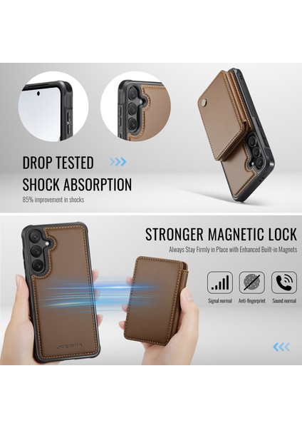 Samsung Galaxy S24 Fe 5g Için Manyetik Kart Çantası Pu Kılıf (Yurt Dışından) modelleri