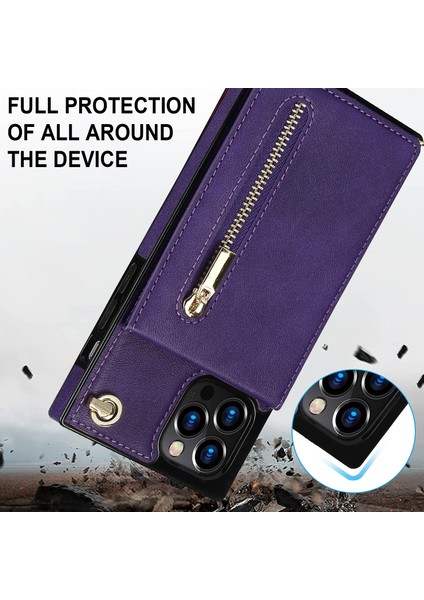 iPhone 14 Pro Max Için Çapraz Vücut Fermuarlı Telefon Kılıfı (Yurt Dışından) modelleri