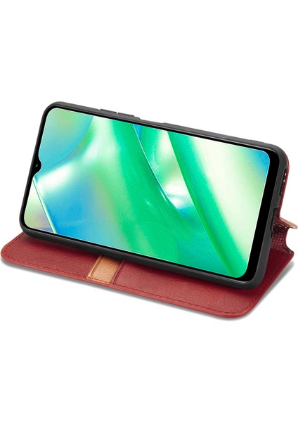 Realme C33 Için Kübik Preslenmiş Deri Kılıf (Yurt Dışından) fırsatları