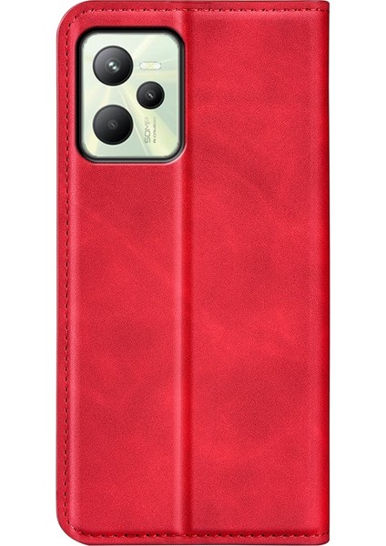 Oppo Realme C35 Için Manyetik Emme Deri Kılıf (Yurt Dışından) modelleri