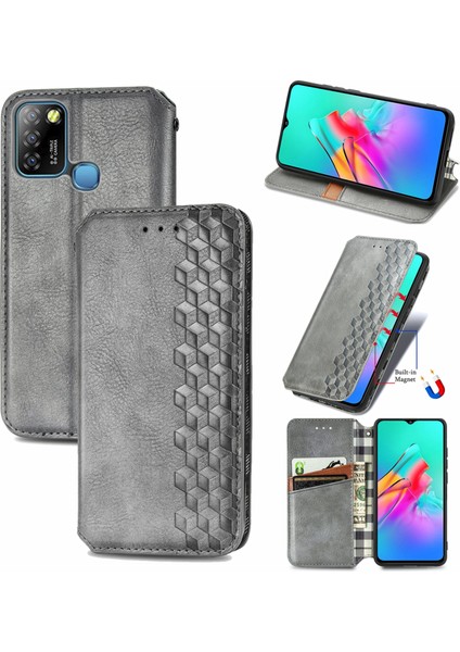 Infinix Smart 5 Için Kübik Preslenmiş Pu Kılıf (Yurt Dışından)