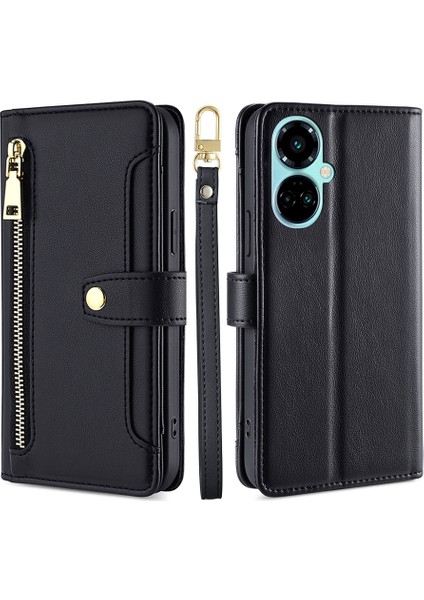 Tecno Camon 19 / 19 Pro Için Çapraz Gövde Fermuarlı Cüzdan Kılıfı (Yurt Dışından)