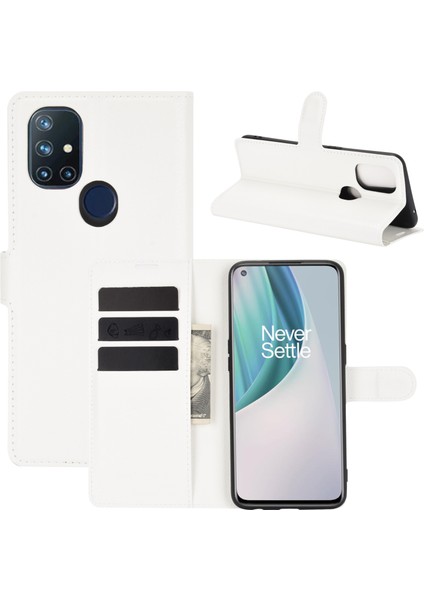 Oneplus Nord N10 Litchi Doku Çevirme Koruyucu Tpu Kılıf Için Oneplus Nord N10 5g (Yurt Dışından)