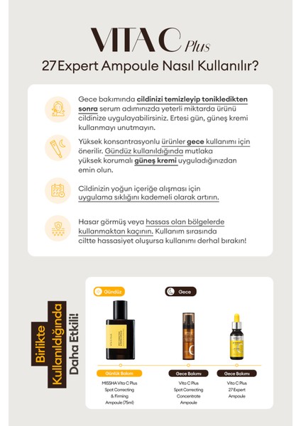 %27 Oranında Saf C Vitamini Içerikli, Leke Karşıtı, Aydınlatıcı Ampul Vita C Plus 27 Expert Ampoule