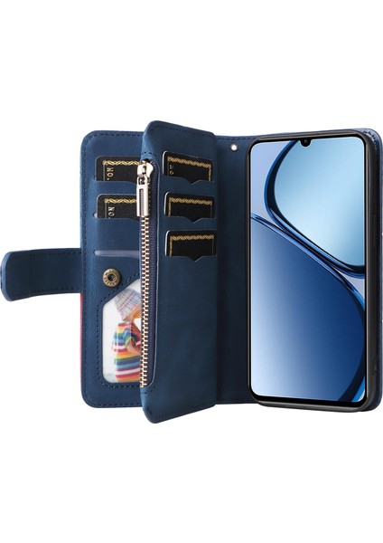 Realme C63 / C61 / Note 60 Için 9 Kartlı Fermuarlı Pu Telefon Kılıfı (Yurt Dışından) fırsatları