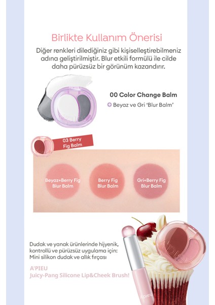 Kalıcı Dudak & Yanak Balmı A'pıeu Juicy-Pang Mood Blending Lip&cheek Balm (04 Icy Cherry Balm)