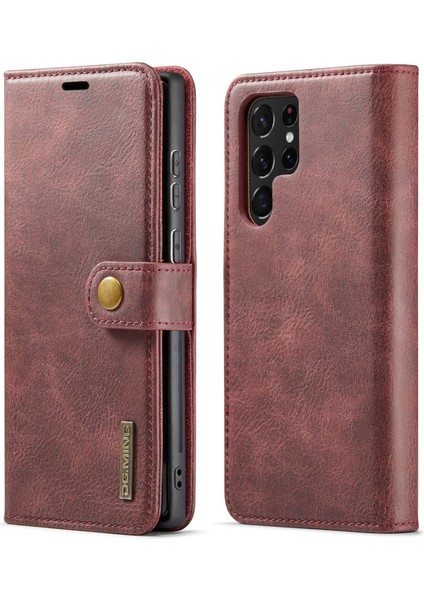 Samsung Galaxy S22 Ultra 5g Için Crazy Horse Texture Pu Kılıf (Yurt Dışından)