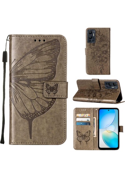 Infinix Hot 12 X6817 Için Kabartmalı Pu Kılıf (Yurt Dışından)