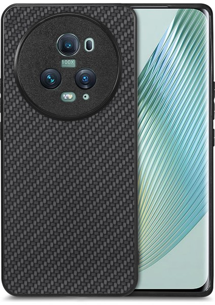 Honor Magic5 Pro Için Karbon Fiber Deri Kılıf (Yurt Dışından)