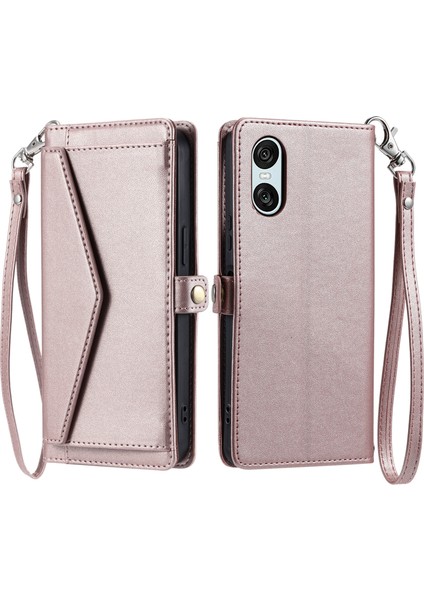 Sony Xperia 10 Vı Için Cüzdan Çoklu Kart Yuvası Pu Kılıf (Yurt Dışından)