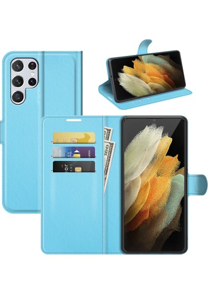 Samsung Galaxy S22 Ultra 5g Litchi Texture Flip Pu Kılıf Için (Yurt Dışından)