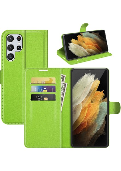 Samsung Galaxy S22 Ultra 5g Litchi Texture Flip Pu Kılıf Için (Yurt Dışından)