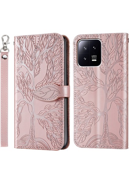 Xiaomi 13 Pro Için Kabartma Desenli Pu Kılıf (Yurt Dışından)