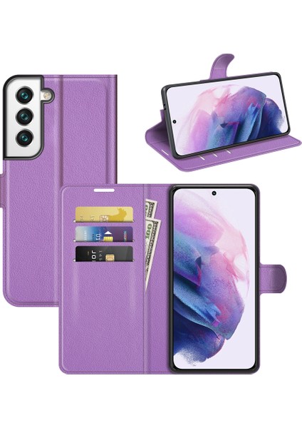 Samsung S22 Litchi Doku Çevirme Koruyucu Tpu Kılıf Galaxy S22 5g Için (Yurt Dışından)