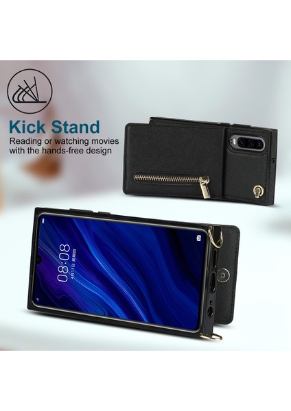 Huawei P30 Için Çapraz Vücut Fermuar Tpu + Pu Arka Kılıf (Yurt Dışından) modelleri