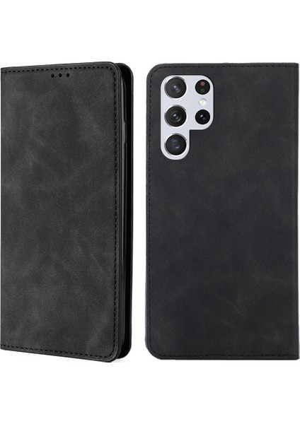 Samaung Galaxy S22 Ultra 5g Için Skin Fe Manyetik Pu Kılıf (Yurt Dışından)