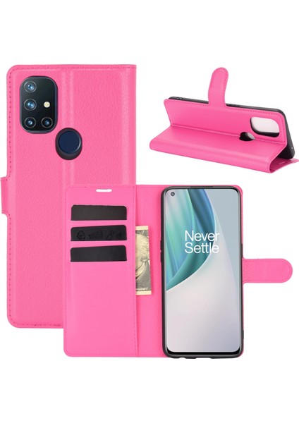 Oneplus Nord N10 Litchi Doku Çevirme Koruyucu Tpu Kılıf Için Oneplus Nord N10 5g (Yurt Dışından)