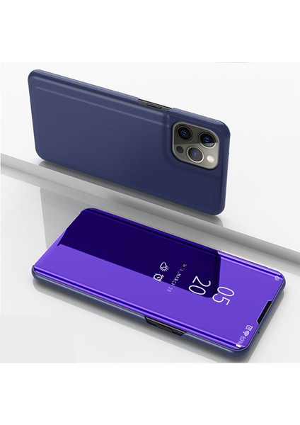 iPhone 14 Pro Için Ayna Deri Telefon Kılıfı (Yurt Dışından)