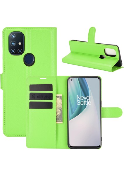 Oneplus Nord N10 Litchi Doku Çevirme Koruyucu Tpu Kılıf Için Oneplus Nord N10 5g (Yurt Dışından)