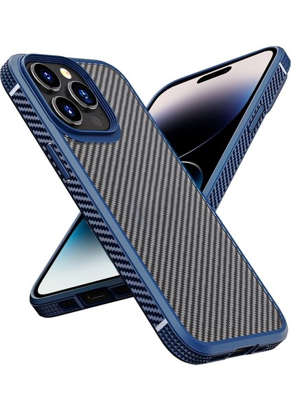 Ipaky Karbon Fiber Dokulu Pc+Tpu Kılıf iPhone 14 Pro Max Için (Yurt Dışından)