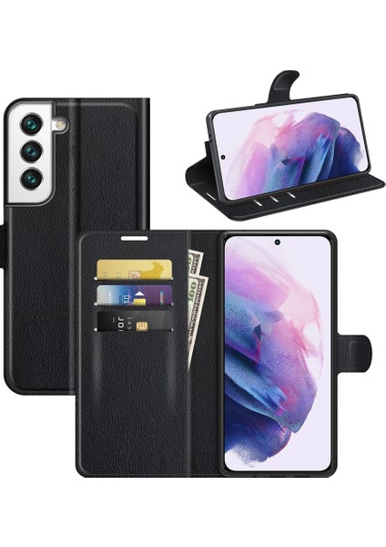 Samsung S22 Litchi Doku Çevirme Koruyucu Tpu Kılıf Galaxy S22 5g Için (Yurt Dışından)