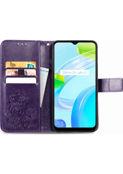 Realme C30 Için Dört Yapraklı Yonca Deri Kılıf (Yurt Dışından) modelleri