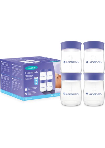 ® Anne Sütü Saklama Şişeleri 4 adet 160 ml