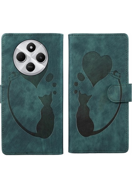 Redmi A4 5g Için Kalem Kalp Kedi Pu Kılıf (Yurt Dışından)